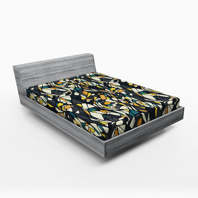 Microfiber Abstract Fitted Sheet, Queen Fitted Sheet
