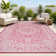 Aaleayah Medallion Textured Weave Fuchsia/Light Gray Indoor/Outdoor Rug