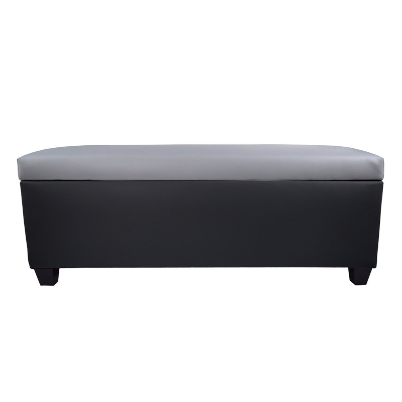 Kenley 36 Pair Shoe Storage Bench, Black/Dark Gray