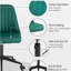 Chaise de bureau d'ordinateur en velours pivotant en forme de feston pour bureau à domicile ou chambre à coucher-415186386