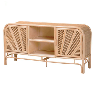 Bohemian Natural Rattan 2-Door Storage Cabinet