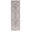 Tapis beige / blanc à motif géométrique touffeté à la main Aderita-162472614