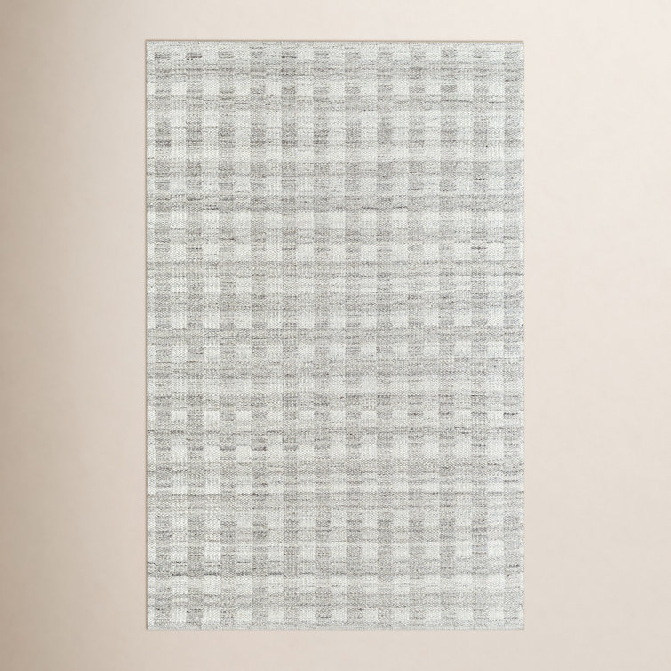 Lavande Plaid Wool Area Rug