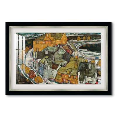 Croissant de maisons II (Ville insulaire), 1915 - Egon Schiele - Estampe encadrée sur mesure