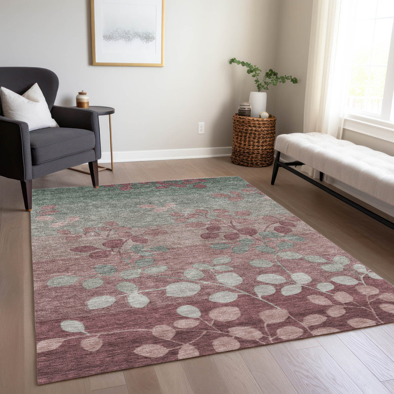 Machine Washable Indoor/Outdoor Xhevrie Blush Rug, Rectangle 2'6" x 3'10"