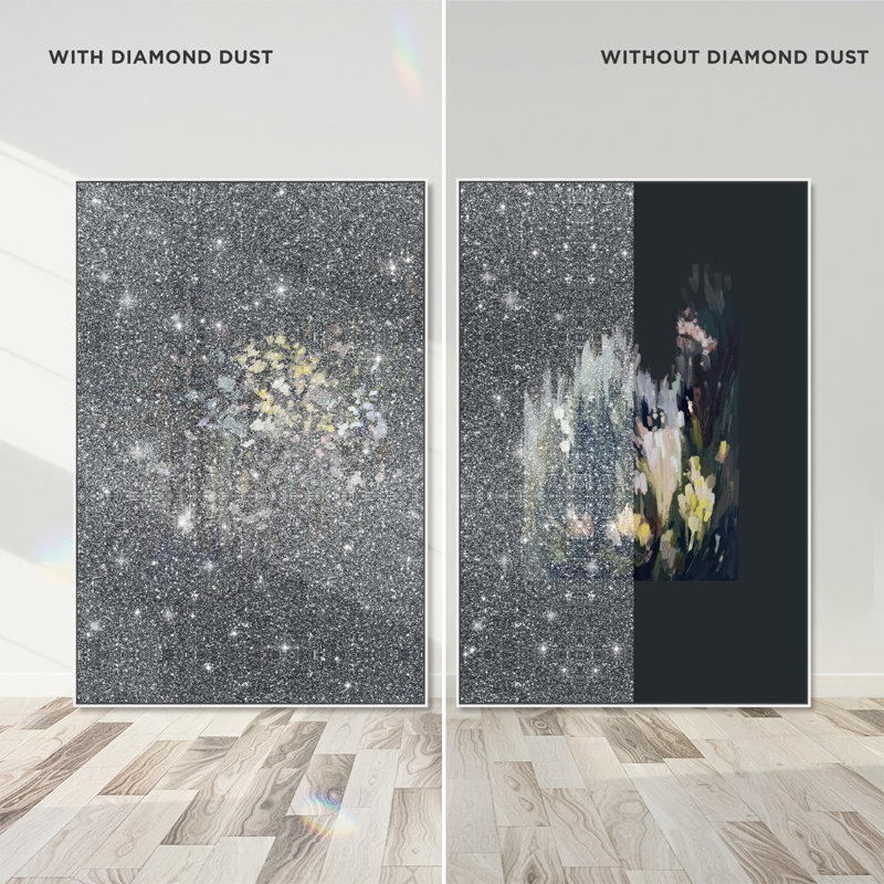 Midnight Flora Set Floral & Botanical Canvas Print by Oliver Gal, Black Frame, 10 x 15, 37"H x 55"W, White Floater Frame