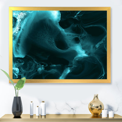 Turquoise nuage liquide I - peinture sur toile