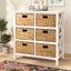 Armoire de rangement en bois massif à six tiroirs Moise