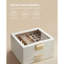Organisateur de boîte à bijoux avec couvercle en verre, rangement pour bijoux à 3 couches, avec 2 tiroirs, style moderne, cadeau pour maman