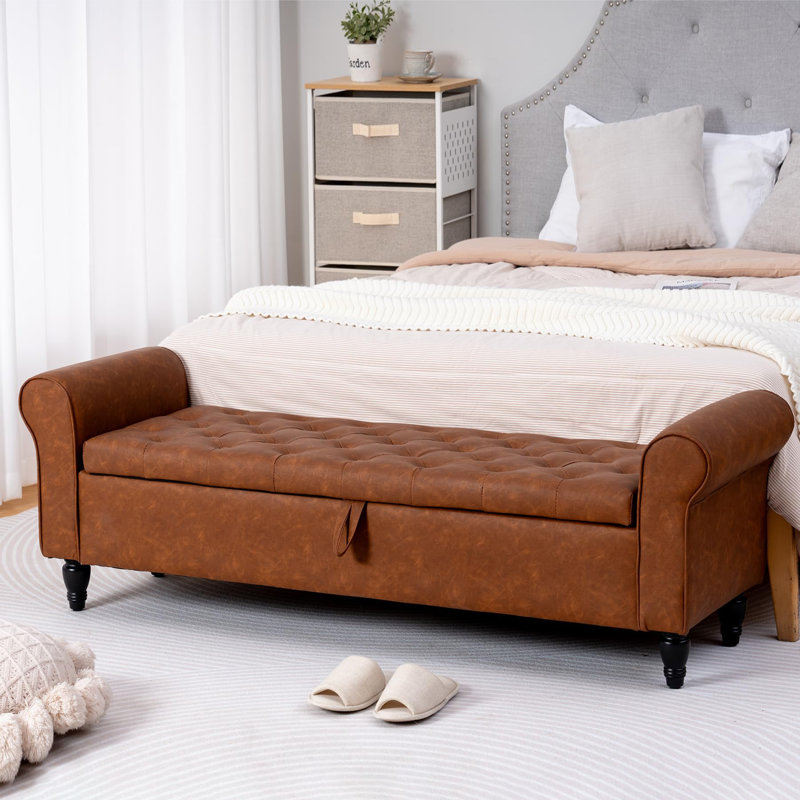 Faux Leather Upholstered Storage Bench