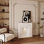 Foyer électrique en bois manufacturé beige