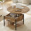  Table basse à plateau relevable en bois avec rangement Wynny