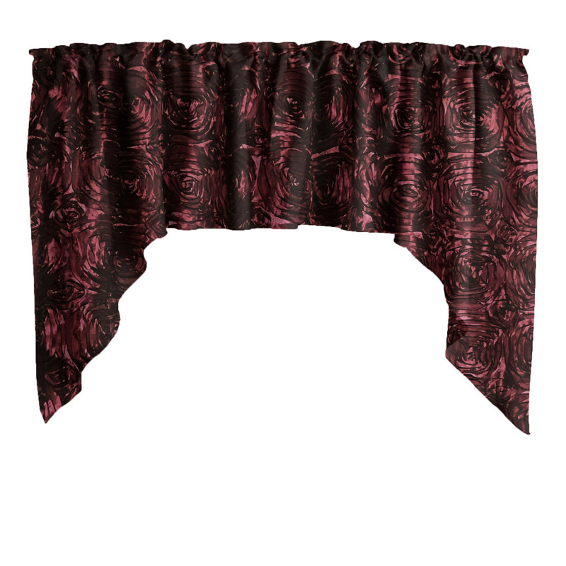 Floral Swag Window Valance, Burgundy