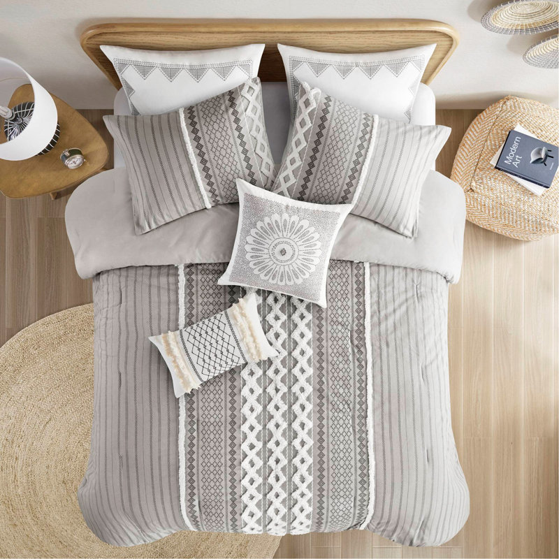 Ensemble d'édredon en coton avec capitonnage en chenille, grand lit, hypoallergénique et certifié OEKO-TEX pour une literie sécuritaire et élégante
