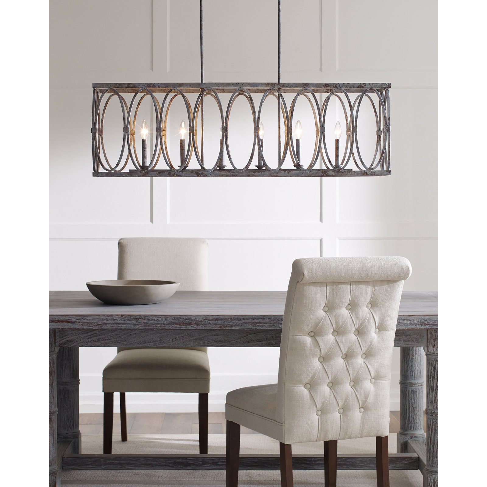 Alverstone 6 Light Steel Dimmable Pendant