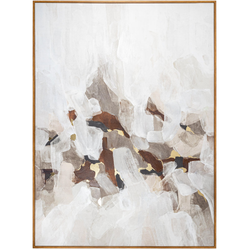 Art mural abstrait Bash, Brun / Doré, Brun