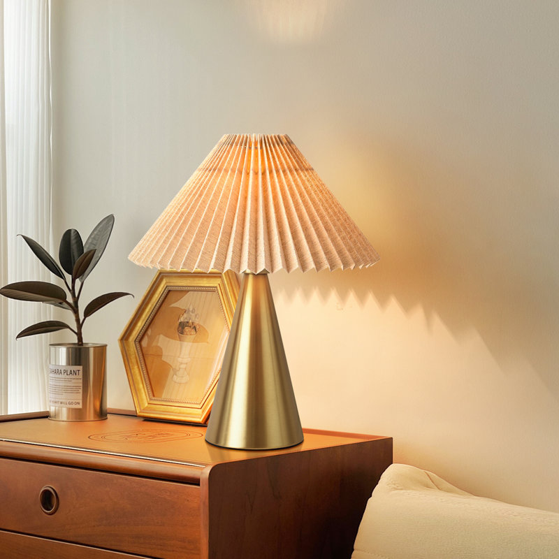Small  cute table Lamp, Gold, Beige