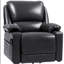 Fauteuil inclinable électrique en similicuir avec télécommande, noir