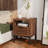 Miller Solid Wood Nightstand, Rustic Bedroom Side Table with Storage