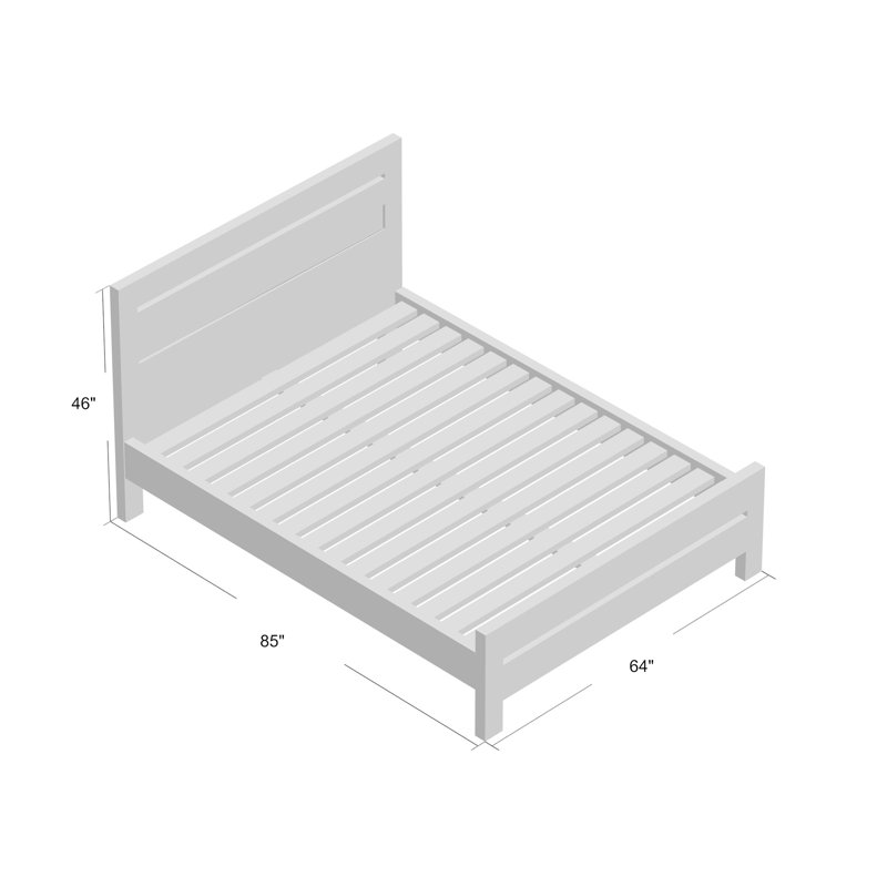Kanwal Solid Wood Platform Bed, Queen