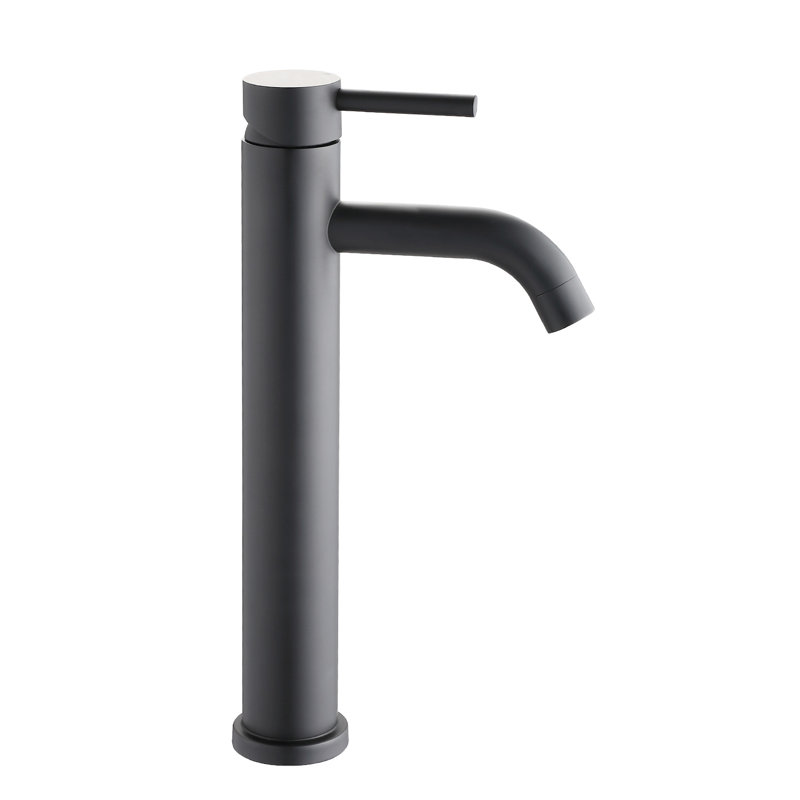 Tall Bathroom Faucet - Stainless Steel, 1 Hole, Matte Black, Stylish Look Sink Convenient Operation, Steel, Matte Black