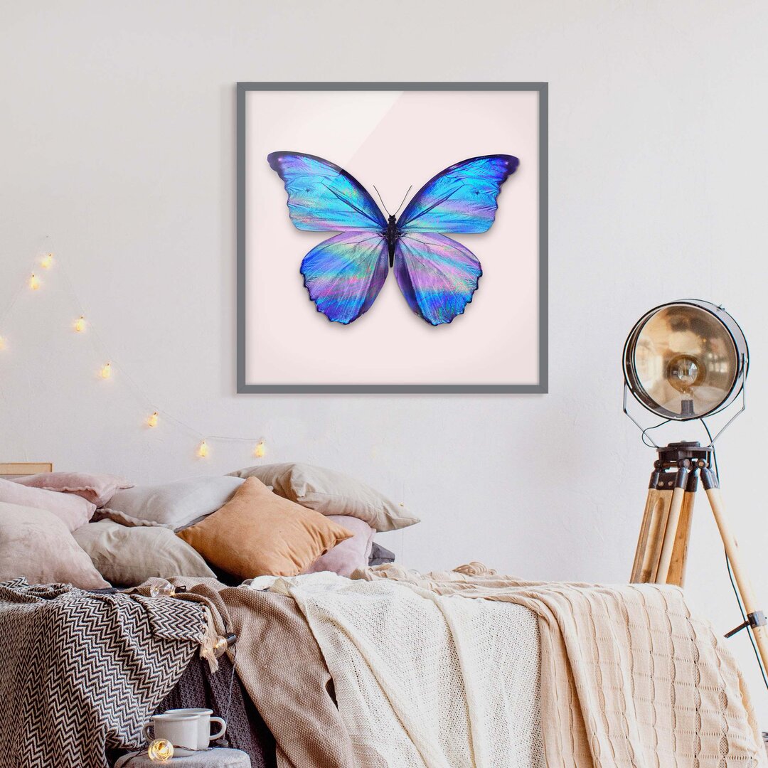 Gerahmtes Poster Holographic Butterfly von Jonas Loose