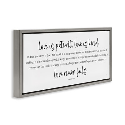 Cadre flottant Love Love Fails Proverb, conception de Natalie Carpentieri