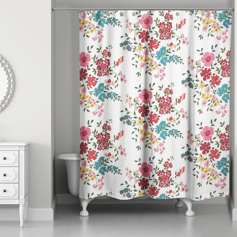 Rideau de douche simple floral Wadebridge
