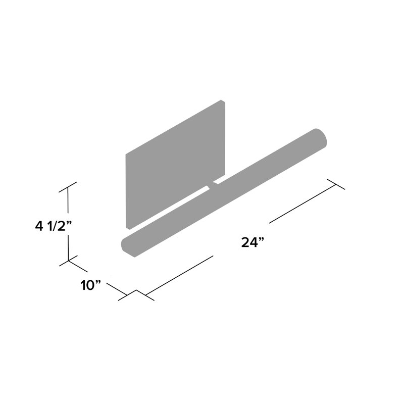 Applique murale contemporaine à 2 lumières Direct Wire, H 4,5 po x l 24 po x P 10 po, Laiton satiné