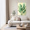 «Soft Green Foliage Elegant Minimalist Organic Nature Plant», art mural