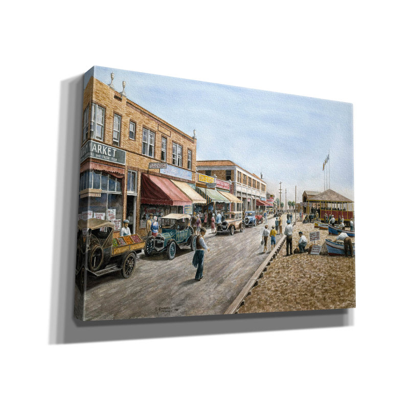 «Newport Beach, Ca 1926» par Stanton Manolakas, art mural sur toile, L 16 po x H 12 po