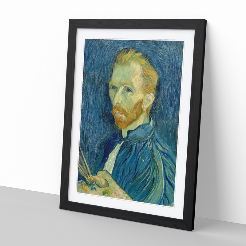 Self-Portrait Vol.1 by Vincent Van Gogh - Picture Frame Painting, Black Framed, 48cm H x 36cm W x 2cm D
