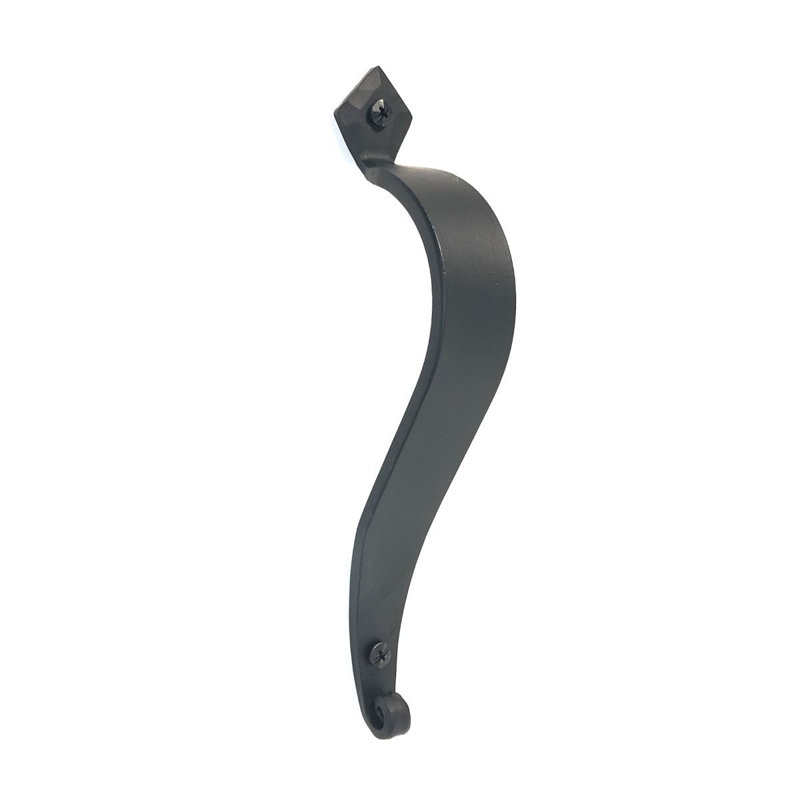 Seville 9.62" Black Iron Curved Door Pull