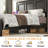 Platform Bed with LED Adjustable Headboard and Charging Port-540556535-543146574