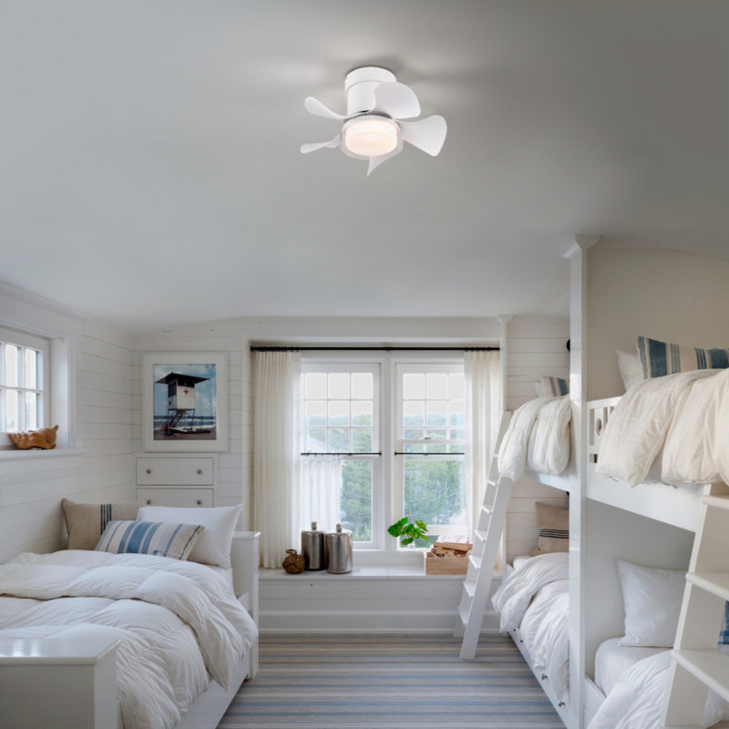 Ventilateur de plafond 21 po avec lumières DEL Leanza, Blanc mat