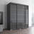 Charlisha 71" Modern Wardrobe with Adjustable Shelves, Hanging Rod, Glass Fronts-835672683