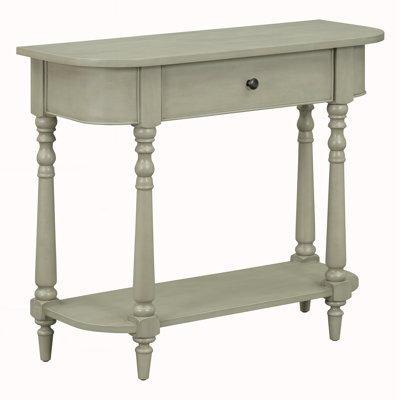 Narrow Console Table with Curved Corner