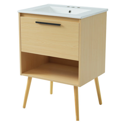 Meuble-lavabo multifonctionnel avec tiroir 24 po avec lavabo 24 po