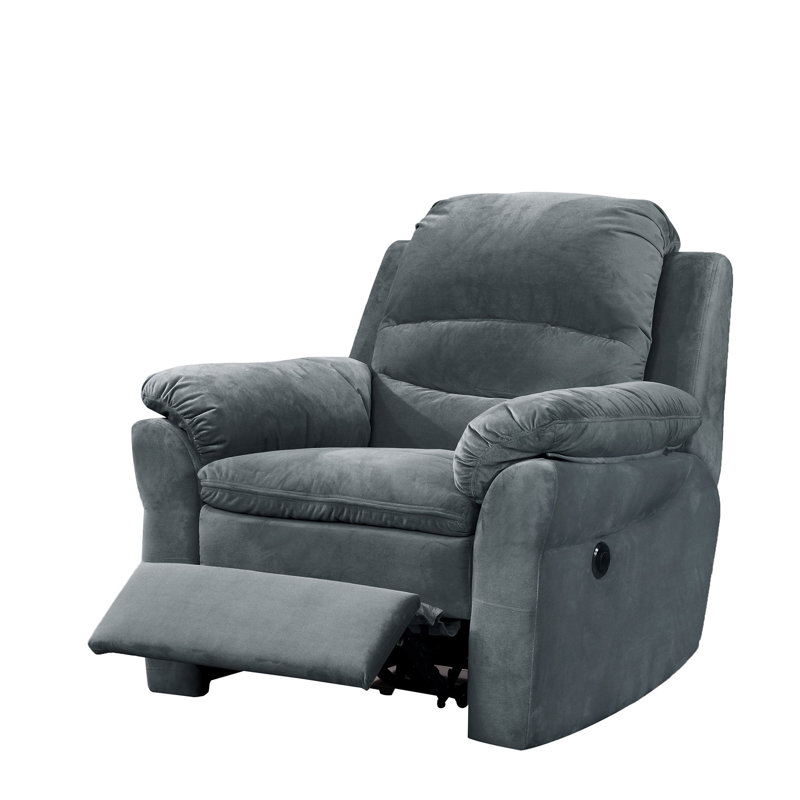 Fauteuil inclinable rembourré en polyester électrique, Gris
