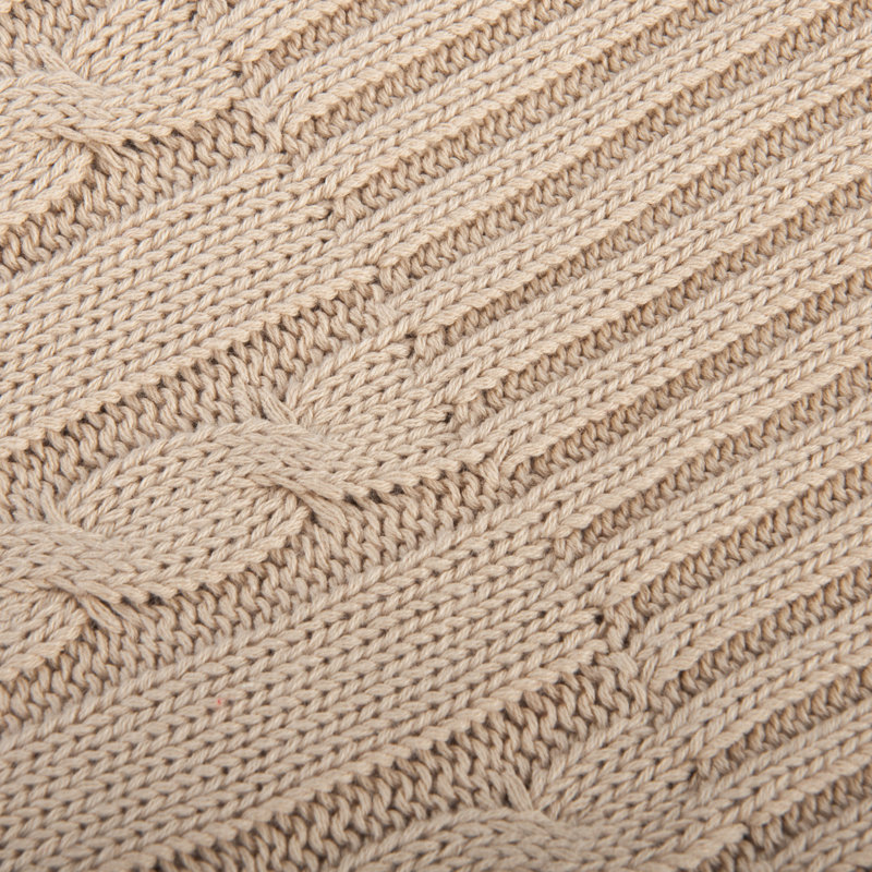 Jeté tricoté, jeté 100% pur coton, lavable à la machine, confortable - NTBAY, Kaki, L 90 po x l 68 po
