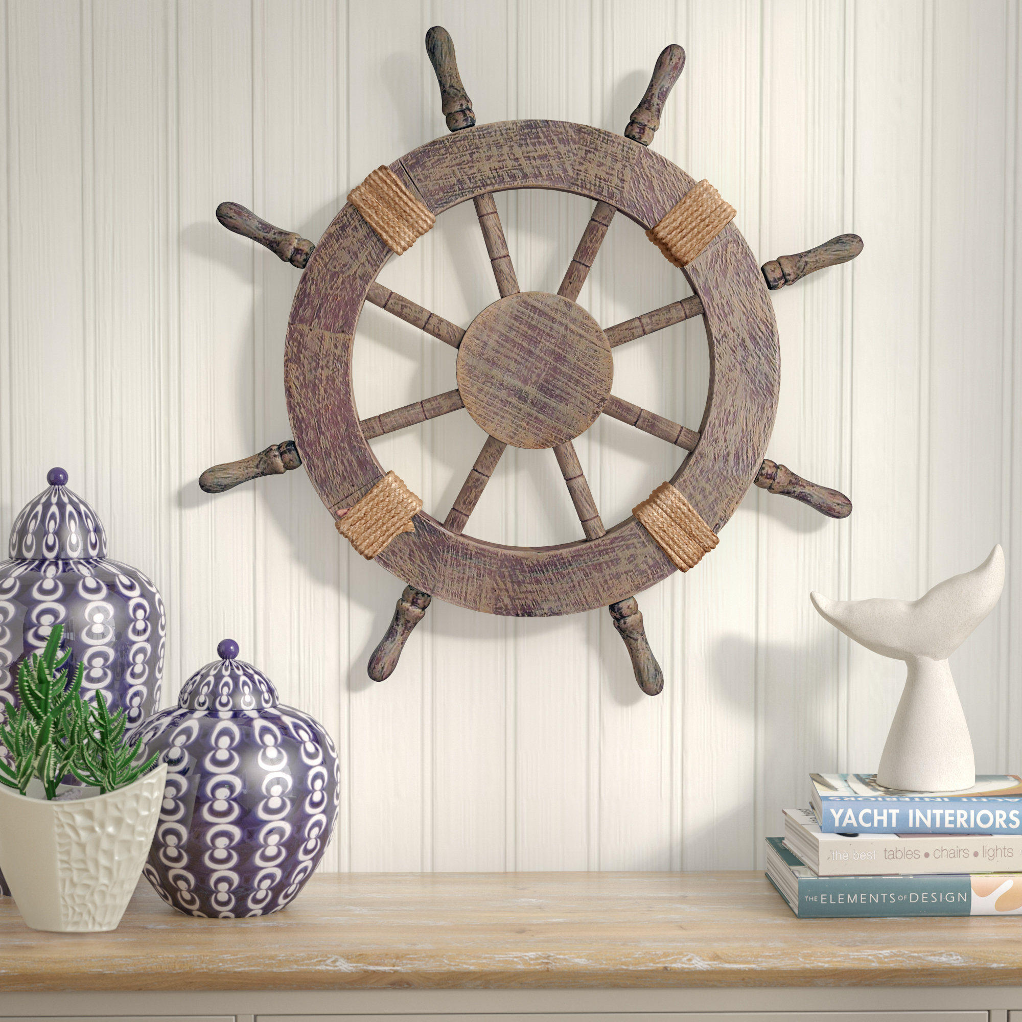 Breakwater Bay Ornamental Nautical Ship Steering Wheel Home Wall Decor & Reviews | Wayfair