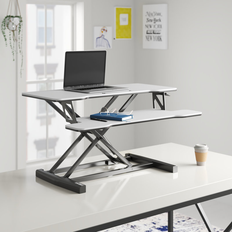 Adelyn Adjustable Height and Foldable Standing Desk, White