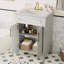 Meuble-lavabo élégant avec lavabo en céramique intégré et grand espace de rangement-695773479