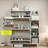 Bohemia Style Shoe Cabinet With 3 Rattan Flip Drawers, 3 Square Shelves And 1 Storage Drawer And Key Hooks-1441309623