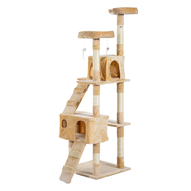 Northborough Cat Tree, Cream, 170cm H x 50cm W x 50cm D