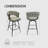 Luxurious Leather Upholstered Bar Stool Set, Ergonomic Design For Ultimate Comfort And Style.-984302855