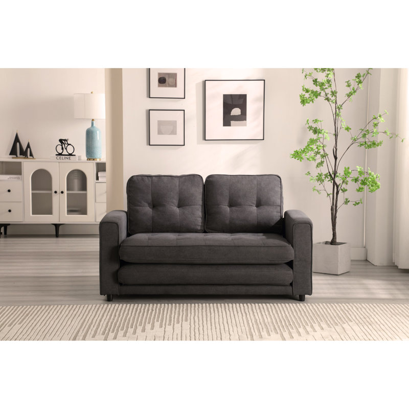 Ilionora 55'' Velvet Sofa, Dark Brown