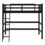 Lit mezzanine simple en bois massif avec échelle-36430636
