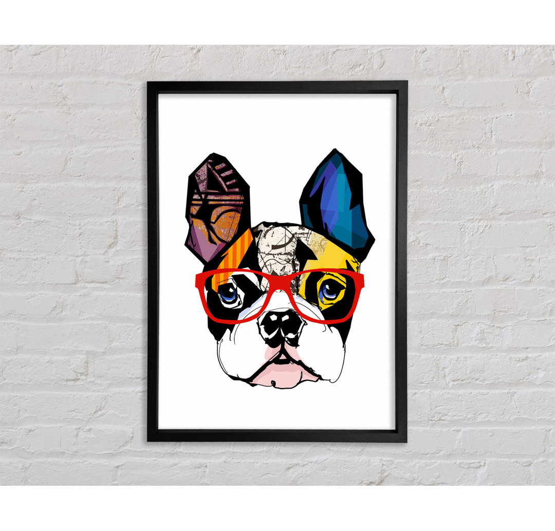 Popart Französische Bulldogge Pooch - Einzelner Bilderrahmen Kunstdrucke auf Leinwand