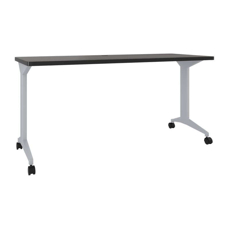 Bureau à pieds en T, Noir / blanc